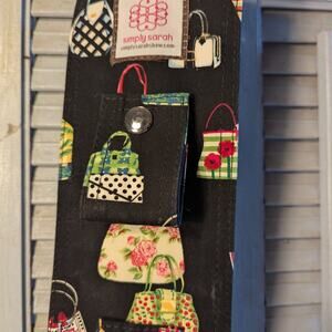 Handmade cotton whimsical purse holder with 7 snaps